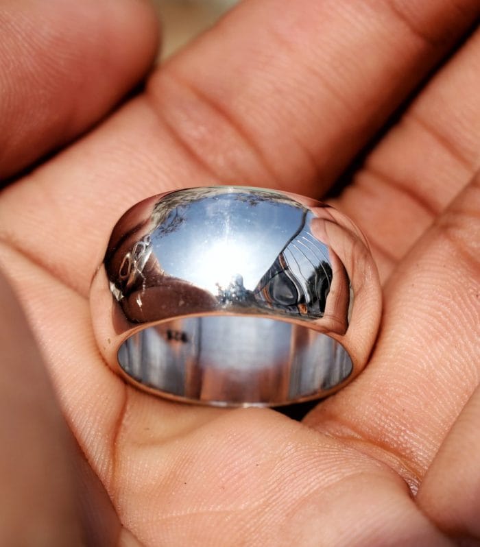 Sterling Silver Wide Dome Band Ring – handmade 925 sterling silver | Rajso Jewelry