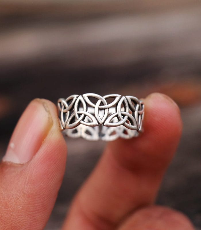 Celtic Trinity Knot Sterling Silver Band – handmade 925 sterling silver | Rajso Jewelry